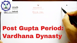 Post Gupta Period in hindi  Vardhana Dynasty  SSC CGL [upl. by Krueger]