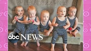 Americas First AllFemale Quintuplets Visit on GMA [upl. by Eiro]