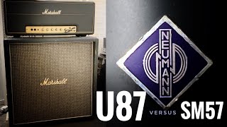 U87 vs SM57 on Marshall Stack Recording [upl. by Nnylhsa582]