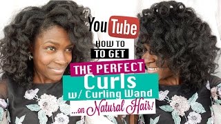 Curling Wand Tutorial Black Hair  big curly hair tutorial natural curls [upl. by Ruddy]