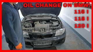 BMW 1 SERIES FULL ENGINE SERVICE OIL AND FILTERS [upl. by Arundel382]