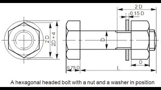 Engineering Drawing How to draw the projection of Hexagon nut and bolt [upl. by Gustave]