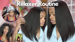 How I Relax My Hair At Home My At Home Relaxer Routine 2023 [upl. by Follmer]