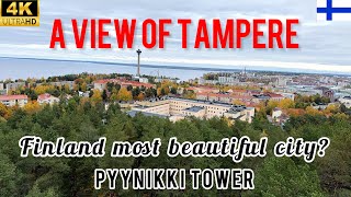 TAMPERE FINLAND MOST BEAUTIFUL CITY 4K view of entire Tampere city from Pyynikki Observation Tower [upl. by Higginbotham]