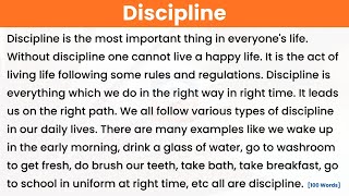 Essay on Discipline in English  Paragraph on Discipline  Value of Discipline  100 150 200 Words [upl. by Aillicirp]