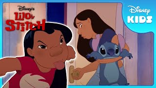 Stitchs New Home 🏠  Lilo and Stitch  Disney Kids [upl. by Eekorehc]