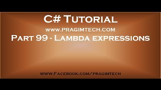 Part 99 Lambda expression in c [upl. by Ivers]