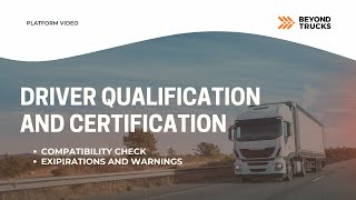 Driver Qualification and Certification Compatibility Check [upl. by Enial67]