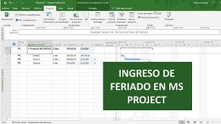 MS PROJECT  Ingreso de día feriado al calendario del proyecto [upl. by Tallbott]