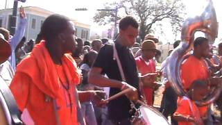 Dumaine Street Gang with TBC Brass Band rolling thru Treme [upl. by Maharg184]