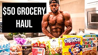 MY BULKING DIET INSANE CHEST WORKOUT  50 GROCERY HAUL [upl. by Akemit]