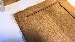 Rubio Monocoat Oil plus 2c Smoke 5 on white oak cabinet door [upl. by Condon]