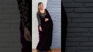 Velvet saree designs hayadesignideas velvetsaree sarees [upl. by Aikaz]