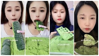 Best matcha green tea powder amp Eating matcha powdered ice amp matcha benefits amp Matcha ice mukbang 54 [upl. by Carder]