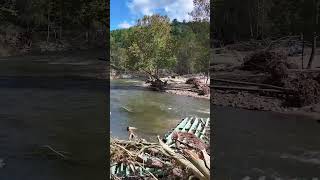 Weaver Ford Bridge BeforeAfter Hurricane Helene [upl. by Ellivro]