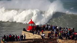 Nazare World’s Biggest Waves surfing waves [upl. by Luapnaej]