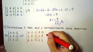 ALG Unidade 1  Matrizes  Exercícios Resolvidos 3 e 4 Determinante de Ordem 3 [upl. by Nesyaj408]