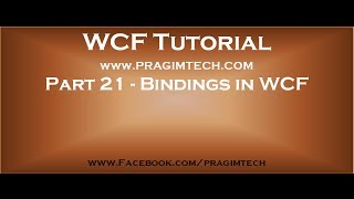 Part 21 Bindings in WCF [upl. by Oijile]