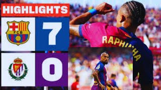 FC BARCELONA 7  0 REAL VALLADOLID CF  HIGHLIGHTS LALIGA EA SPORTSsport channelsky sport news [upl. by Delisle]