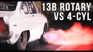 Turbo Compacts  13B Rotary vs 4cylinder [upl. by Esorbma]