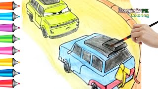 Cutest cars coloring video  ‎disneyjuniorpkcoloring [upl. by Arihs154]