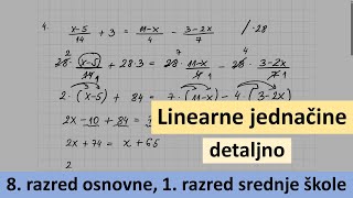 Linearne jednačine  detaljno [upl. by Quickman649]