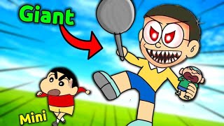 GIANT vs Mini Challenge 😱  Shinchan Vs Nobita 😂 [upl. by Thais]