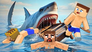 ZENGİN FAKİR VE KEREM KOMİSERE KÖPEK BALIĞI SALDIRDI 😱  Minecraft [upl. by Adnohsek]