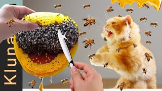 Hive For Lunch🐝 Eating Bee with Cat Mukbang Kluna Tik Style [upl. by Ellenod]