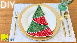 DIY Reversible Christmas Tree Napkins [upl. by Obmar]