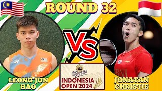 R32🇲🇾Leong Jun Hao 🆚️ 🇲🇨Jonatan Christie🔥‼️BIG UPSET‼️indonesiaopen2024 [upl. by Hahn]