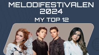 Melodifestivalen 2024 Final  My Top 12 [upl. by Llevad562]