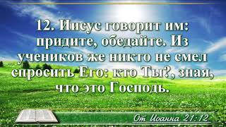 ВидеоБиблия Евангелие от Иоанна без музыки глава 21 читает Бондаренко [upl. by Sell]