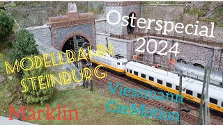 Modellbahn Steinburg Osterspecial 2024 mit Märklin Viessmann CarMotion und DCCars trains h0 [upl. by Gregor]