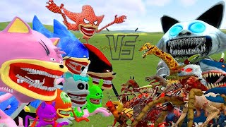 ALL THE SONIC TAPES FAMILY vs ZOOCHOSIS MUTANT ANIMAL MONSTERS in Garrys Mod [upl. by Nahtal175]