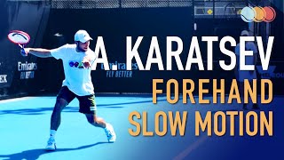 Aslan Karatsev  Forehand Slow Motion 2021 [upl. by Thagard]