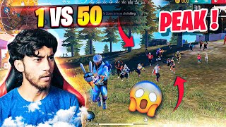 One Vs 50 Players On Peak The Ultimate Fight  Free Fire Max [upl. by Aivekahs419]