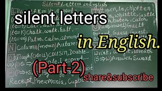 Silent letters in EnglishPart 2word with silent 🔕 letterssilent sound in English🤐 [upl. by Yewed73]