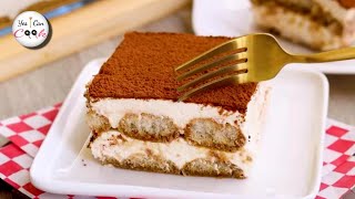 Eggless Tiramisu with Homemade Mascarpone Cheese Recipe by YES I CAN COOK [upl. by Dearr]