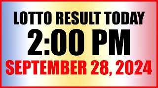 Lotto Result Today 2pm September 28 2024 Swertres Ez2 Pcso [upl. by Uliram]