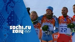 Alpine Skiing  Mens Super G  Kjetil Jansrud Wins Gold  Sochi 2014 Winter Olympics [upl. by Pasia]