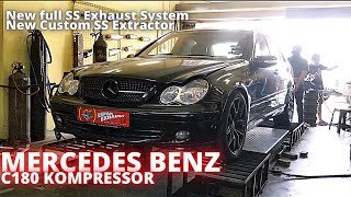 New Full SS Exhaust System amp New Custom SS Extractor  MERCEDES BENZ C180 KOMPRESSOR [upl. by Arrim188]