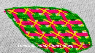 CÓMO BORDAR UNA PIÑA CON PUNTADA FÁCIL🍍🤩romanian stitch embroidery puntillas maribel [upl. by Joann780]