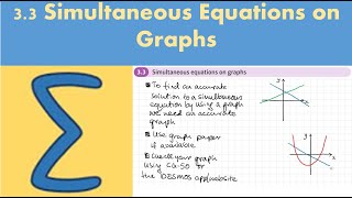 33 Simultaneous equations on graphs Pure 1  Chapter 3 Equations and inequalities [upl. by Nuhsar931]