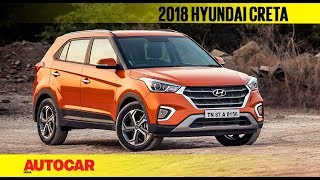 2018 Hyundai Creta facelift  First Look Review  Autocar India [upl. by Eanrahc606]