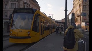 Hungary Budapest tram 4 ride from Jászai Mari tér to Margit híd budai hídfő [upl. by Soulier]