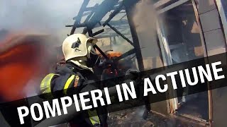 Intervenția pompierilor la un incendiu din Stroiești [upl. by Navonod]