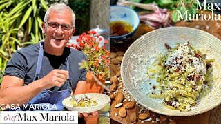 PASTA LINGUINE AL PESTO DI BASILICO POMODORI SECCHI e MANDORLE  Ricetta di Chef Max Mariola [upl. by Rosemare498]