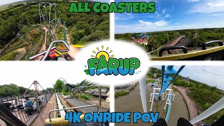 Fårup Sommerland  All Coasters  4K POV [upl. by Boardman]