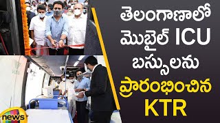 Minister KTR launches Mobile ICU Buses In Telangana  COVID19  TS Latest News  Mango News [upl. by Airbmak]